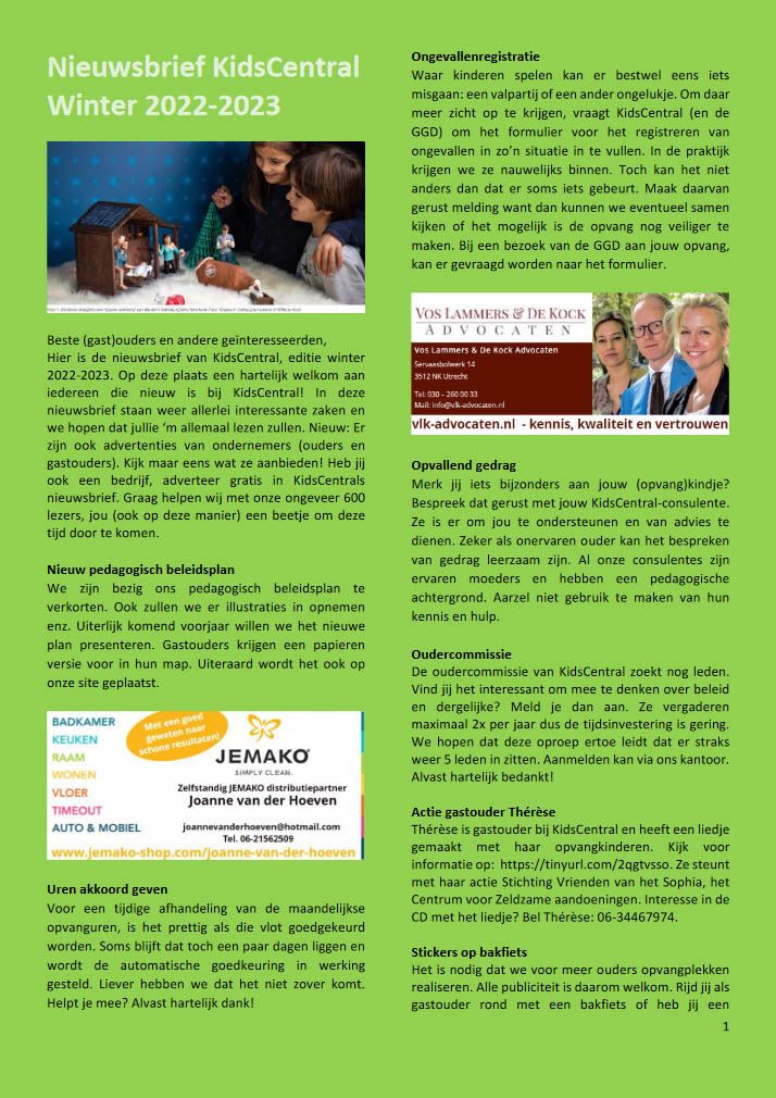 Kidscentral nieuwsbrief zomer 2022